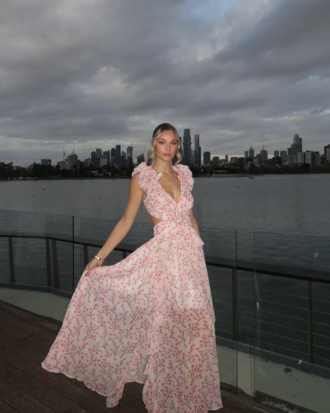 Damska Kwiatowa Bezrękawowa Sukienka Ślubna dla Gościa | Maxi