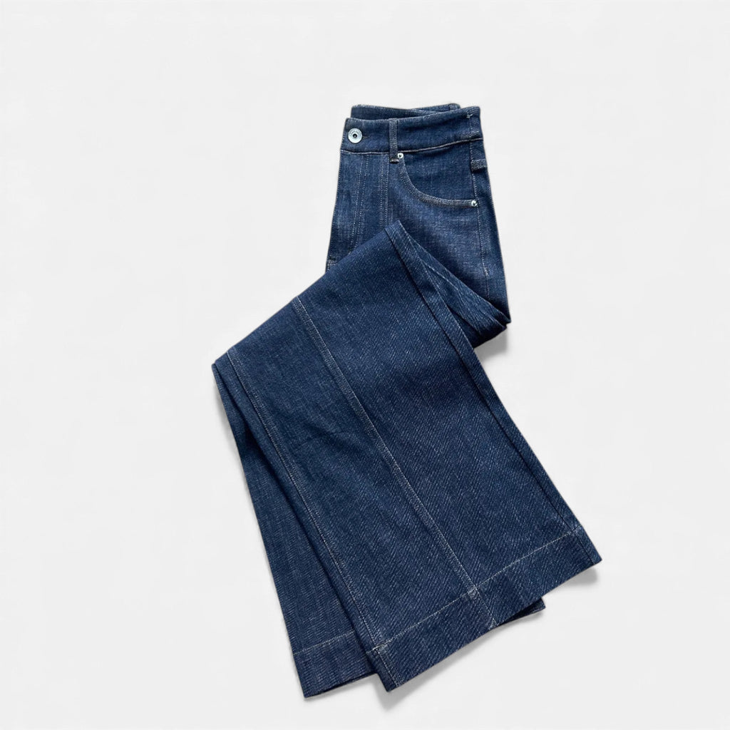 Damskie Wysoka Talia Blend Jeansy | Szerokie Nogi