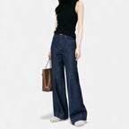 Damskie Wysoka Talia Blend Jeansy | Szerokie Nogi