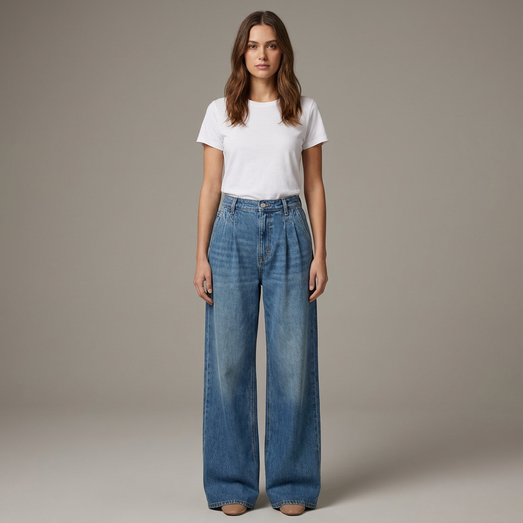 Damski Dżinsy Szeroka Nogawka | Osadzon