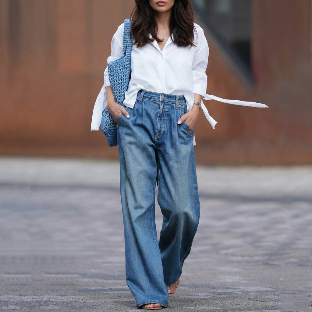 Damski Dżinsy Szeroka Nogawka | Osadzon