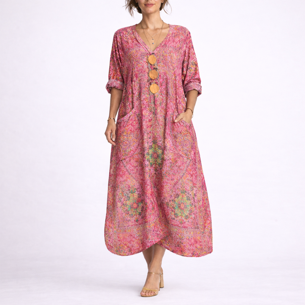 Damska Sukienka Boho Kaftan | Midi