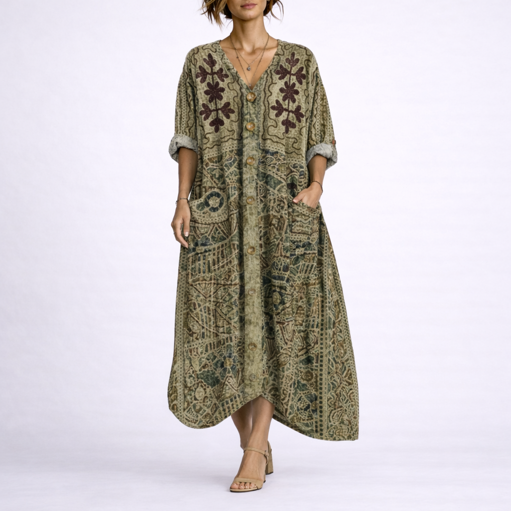 Damska Sukienka Boho Kaftan | Midi