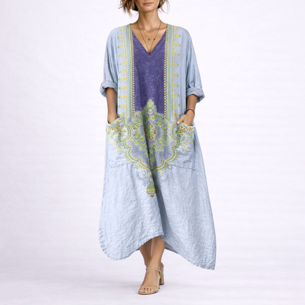 Damska Sukienka Boho Kaftan | Midi