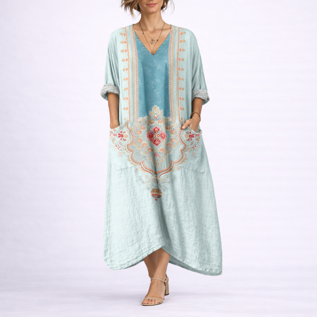 Damska Sukienka Boho Kaftan | Midi